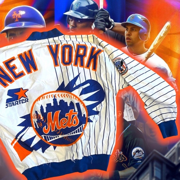 💎ViNTaGe 💎NeW YoRK MeTs ⚾️ BiG LoGo STaRTeR ⭐️ PuLLoVeR JaCKet and Hat🧢🧥 - Picture 8 of 10